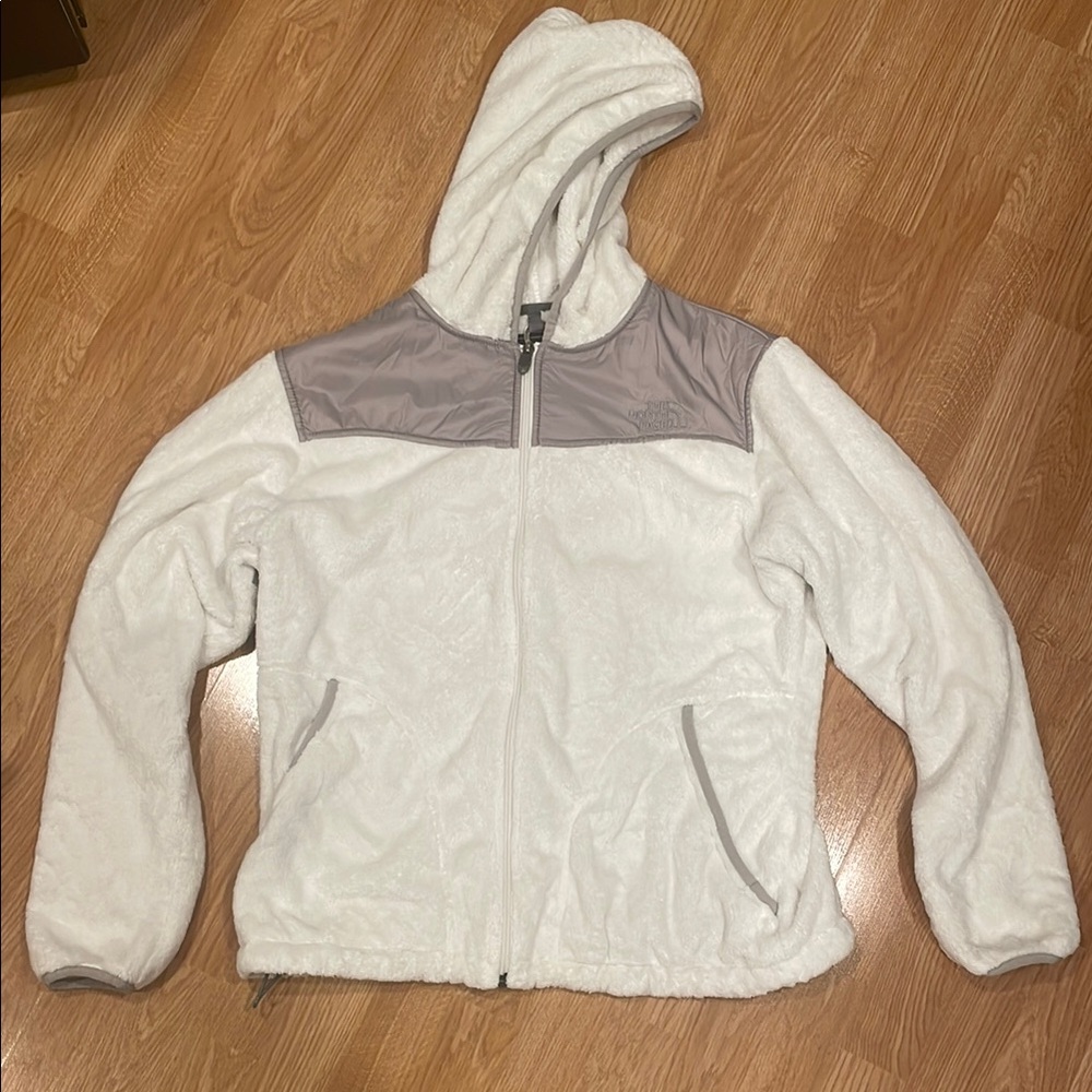The North Face White and Gray Fleece Jacket